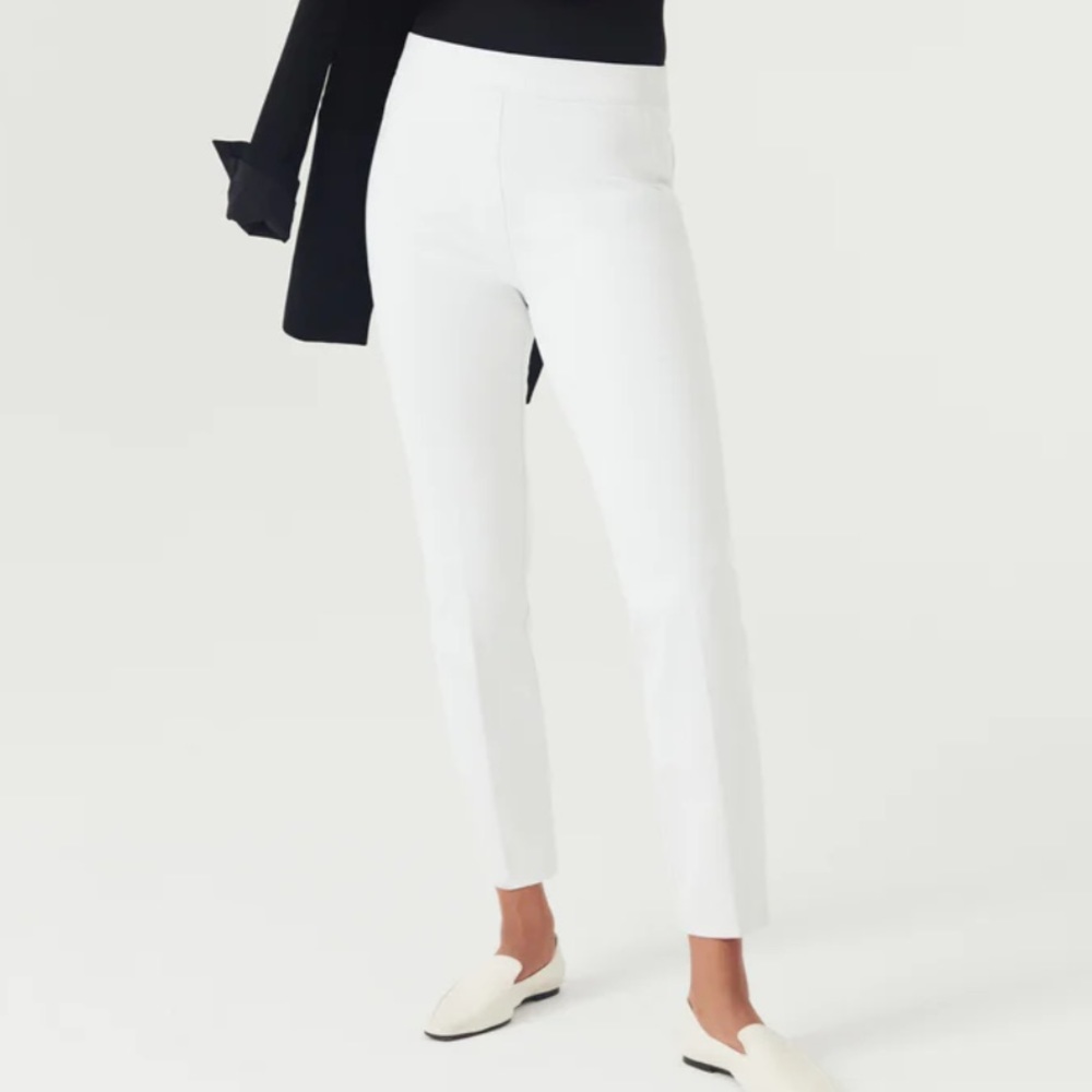 SPANX On the Go Ankle Slim Straight Pant Classic White Medium Petite